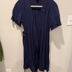 GAP Navy Short Sleeve Wrap-Style Dress